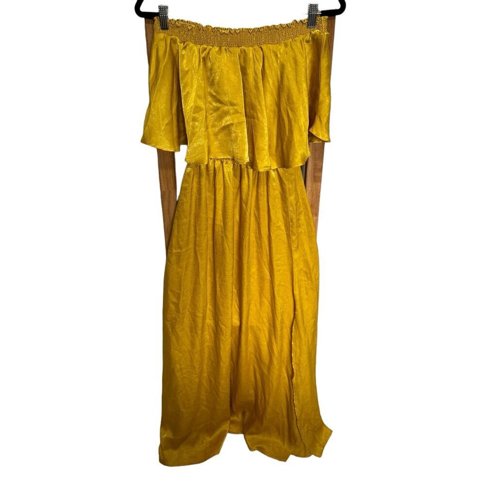 Show Me Your Mumu Hacienda Convertible Maxi Gown Dress Honey Gold Size Small - Picture 3 of 9
